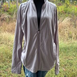 Old Navy Active jacket Light Purple Zip Up ‎ L Go Dry Thumbholes Athleisure
